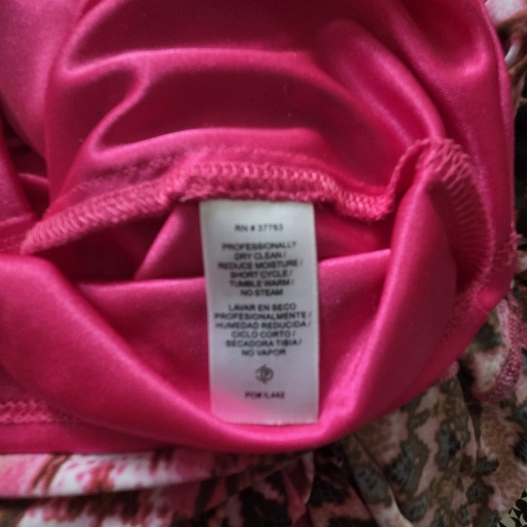 Laundry By Shelli Segal Pink Snakeskin Print Faux Wrap Dress Size 6 - Picture 6 of 6